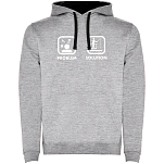 Kruskis SU1067015802K094 Толстовка с капюшоном Problem Solution Fish Two-Colour Серый Heather Grey / Black S