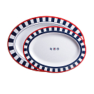 Купить Набор сервировочных овальных тарелок Marine Business Venezia 68009 300x225мм 350x255мм 2шт из белого/синего меламина 7ft.ru в интернет магазине Семь Футов