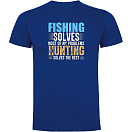Купить Kruskis CA65500105C080 Футболка с коротким рукавом Fishing Solves Голубой Royal Blue S 7ft.ru в интернет магазине Семь Футов