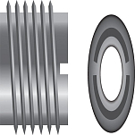 Seachoice 50-01098 316 Резьбовая вставка Серебристый Silver 10-24 