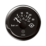 Аналоговый манометр давления моторного масла VDO Veratron ViewLine A2C59514141 Ø52мм 8-32В 10–184Ом шкала 0–30бар(0–435psi) чёрного цвета