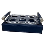 Marine business 42011 поднос с рюмками Waves Blue 20x15x5