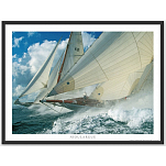 Постер Гонки яхт "Niolargue" Гийома Плиссона Art Boat/OE 304.02.015NC 30x40см в черной рамке с веревкой