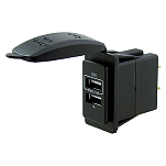 Talamex 14504083 USB Розетка Двойная 3.4A Выключатель устанавливать Белая Black