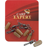 Carp expert 79005999 Силиконовый стопор с быстрой защелкой Красный Black / Red