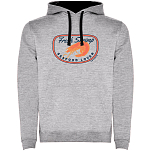 Kruskis SU1067065802C073 Толстовка с капюшоном Fresh Shrimp Two-Colour Серый Heather Grey / Black 3XL