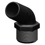 Trudesign TRU90573 1 1/4´´ Длинная шлицевая резьба 120° Локоть разъем Черный Black 38 mm