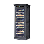 Винный шкаф однозонный отдельностоящий Libhof Noblest NR-102 Black 750х680х1880мм на 102 бутылки из американского дуба черный с белой подсветкой