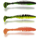 Magic trout 3279402 T-Worm Paddler Мягкая Приманка 55 Mm 1.5g Оранжевый Neon Green / Orange