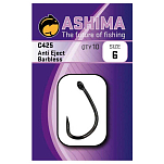 Ashima fishing AS4256 C425 Anti-Eject Одноглазый Крючок Без Бородки Black Nickel 6