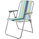 Купить Generico 921029 Складное кресло Полосатый холст 75X53X46 Серебристый Multicolor 7ft.ru в интернет магазине Семь Футов