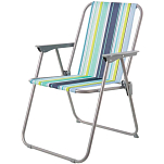 Generico 921029 Складное кресло Полосатый холст 75X53X46 Серебристый Multicolor