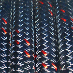 Трос плетеный из Dyneema SK75 оплетка из PesHT Benvenuti SK75-P-* Ø12мм синий с красной сигнальной прядью