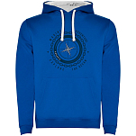 Kruskis SU1067040501C063 Толстовка с капюшоном Compass Two-Colour Голубой Royal Blue / White XL