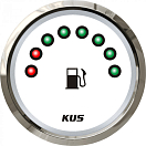 Купить Светодиодный указатель уровня топлива KUS WS KY10118 Ø52мм 12/24В IP67 240-33Ом 8 светодиодов белый/нержавейка 7ft.ru в интернет магазине Семь Футов
