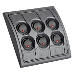 Панель переключателей с предохранителями BEP Marine Contour 1000-6W 16А 108x108мм 6 выключателей