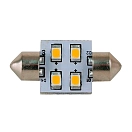 Купить Scandvik 390-41100P 4 светодиодные лампы Festoon 31 mm 0.7W Серебристый Warm White 45 Lumens 7ft.ru в интернет магазине Семь Футов