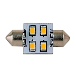 Scandvik 390-41100P 4 светодиодные лампы Festoon 31 mm 0.7W Серебристый Warm White 45 Lumens