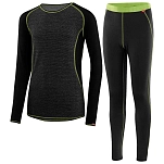 Loeffler lf25346-993-176 Набор базовых слоев Transtex® Warm CB Black / Light Green 25x10x8 15-16 Years