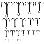 Asari A717BNS-3/0 Universal 717 Крюк Серебристый  Black Nickel (10 pcs) 3/0