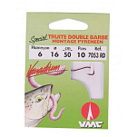 Ragot 541011021 Special Trout Double Barb 7053RD Связанные Крючки 0.5 m 0.120 mm Белая 10 