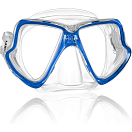 Купить Маска для плавания двухлинзовая для узких лиц Mares X-Vision Mid 411024 прозрачный/синий для взрослых 7ft.ru в интернет магазине Семь Футов