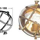 Переборочный светильник водонепроницаемый из полированной латуни OLD MARINA IP54 E27 220/240 В 52 Вт 155 мм, Osculati 32.208.80