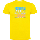 Купить Kruskis CA65500303C080 Футболка с коротким рукавом Fishing Solves Желтый Yellow L 7ft.ru в интернет магазине Семь Футов