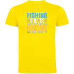 Kruskis CA65500303C080 Футболка с коротким рукавом Fishing Solves Желтый Yellow L