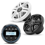 Clarion marine PACK-CLARION3 Комплект приемника BT CMM и динамиков CMS-651-SWB 10GR Серебристый Black / White