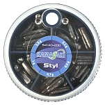 Kamasaki 54140-200 разделенная свинцовая дробь Styl Mini Set Grey 0.50-0.70-1-1.5-2.1 g