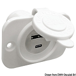 A-Type USB plug + C-Type white, 14.516.15