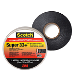 Лента 3M SCOTCH Super 33+ 20м 19x0,18мм электроизоляционная из чёрного ПВХ
