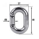 Купить Звено ремонтное двухсоставное CIM 1705-0108 40x27x8мм для цепи Ø8мм из нержавеющей стали AISI316 7ft.ru в интернет магазине Семь Футов