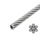 Трос из нержавеющей стали 7x19 / Ø проволоки: 4 мм