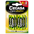Купить Cegasa 325888 LR03 Blister Щелочная батарея 6 единицы Золотистый Silver 7ft.ru в интернет магазине Семь Футов
