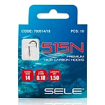 Sele 760510/20 крючок с бородкой 515N 1.50 m 0.200 mm Nickel 10