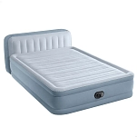 Intex 64450 Надувной матрас Dura-Beam Deluxe Plush Queen Size With Headboard Серебристый Grey 152x236x86 cm
