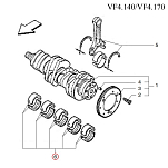 Комплект вкладышей подшипников коленчатого вала Vetus VFP01066 для двигателей VF4.140/VF4.170
