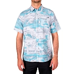 Salty crew 21035098-GRAY-M Рубашка с коротким рукавом Cedros Tech Woven Голубой Gray M