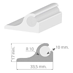 Tessilmare 6566072 4 m Профиль подушек из ПВХ Бесцветный Clear