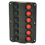 Euromarine 001650 6 Электрическая панель переключателей Серебристый Black 145 x 75 x 30 mm