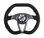 Рулевое колесо BARRACUDA обод черный, спицы серебряные д. 350 мм Volanti Luisi VN135002-01
