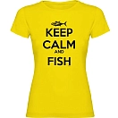 Купить Kruskis 11502302ls086 Футболка с коротким рукавом Keep Calm And Fish Yellow 30x25x2 7ft.ru в интернет магазине Семь Футов
