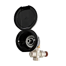 Купить Встраиваемый бокс Plastimo EZ Water 67547 резьба 3/4" вырез Ø70мм угловой с входом для пресной воды с квадратной крышкой из черного АСА-пластика 7ft.ru в интернет магазине Семь Футов