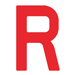 Регистрационная буква "R" из самоклеящейся ткани Bainbridge SL300RDR 300 мм красная