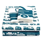 Camco 17-53298 простыня Short Queen  Blue / White RV Print