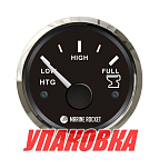 Указатель уровня сточных вод 0-190 Ом (ЕВРО), черный циферблат, нержавеющий ободок, д. 52 мм, Marine Rocket (упаковка из 10 шт.) GLM0003BSMR_pkg_10
