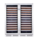 Купить Винный шкаф двухзонный отдельностоящий Libhof Sommelier SED-254 Silver 1190х695х1400мм на 254 бутылки серебристый с двумя дверцами 7ft.ru в интернет магазине Семь Футов