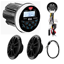 Купить Морская аудиосистема Boss Audio Systems MCKGB350B.6 AM/FM подключение Bluetooth/USB влагозащищенная с двумя черными колонками Ø165мм(6,5") 7ft.ru в интернет магазине Семь Футов